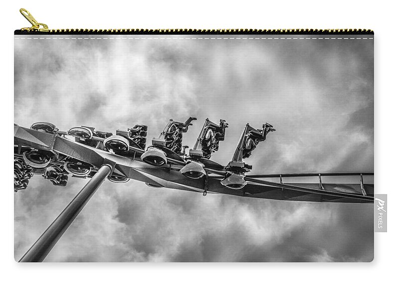 Black And White Zip Pouch featuring the photograph Batman Barrel Roll by Matthew Nelson