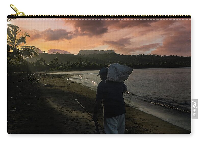 Beach Zip Pouch featuring the photograph Be back before it's too late by Micah Offman
