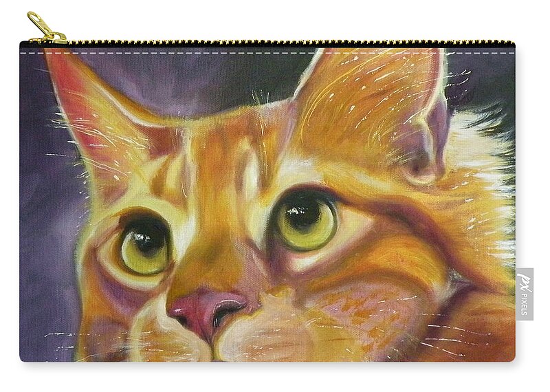Cat Zip Pouch featuring the painting Be Bop A Lula by Susan A Becker