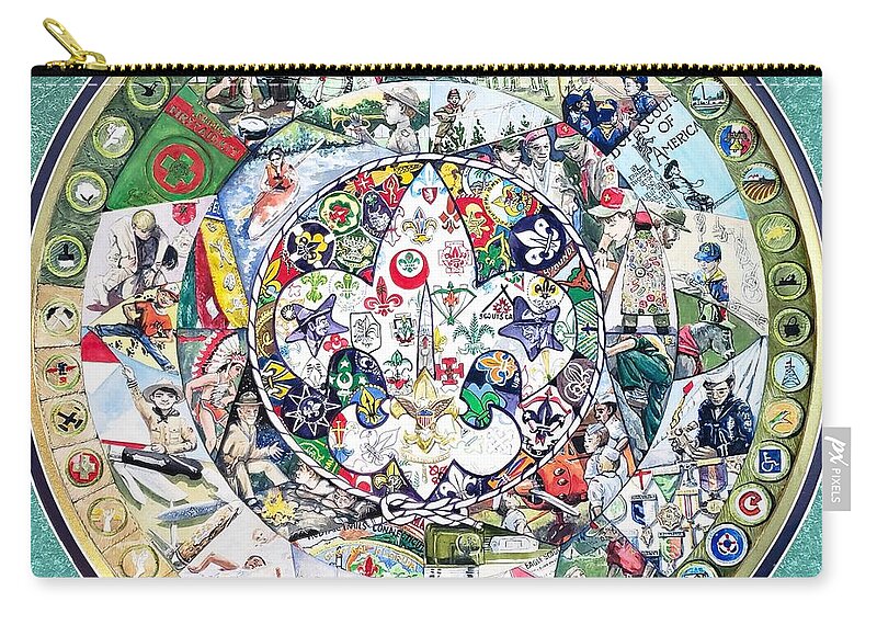 Bsa Zip Pouch featuring the painting Be Prepared by Merana Cadorette