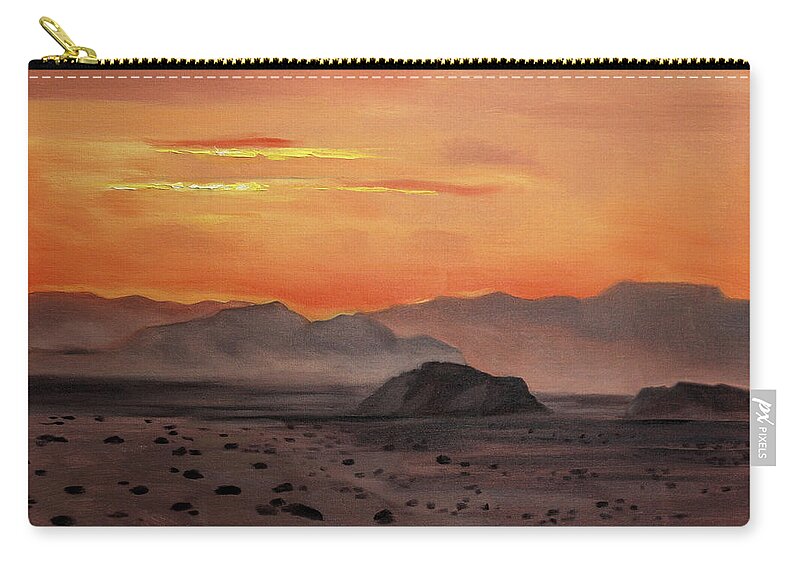 Be Still And Know I Am God Zip Pouch featuring the painting Be Still And Know I Am God Psalm 46-10 by Anthony Falbo