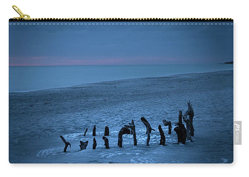 Bluehour Zip Pouch featuring the photograph Beach Blues by Vicky Edgerly
