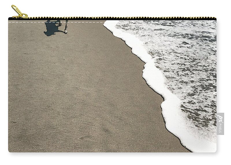 Dog Zip Pouch featuring the photograph Beach Dog by Diana Rajala