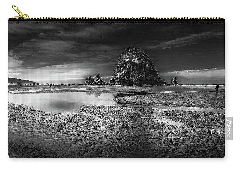 Beach Panorama Zip Pouch featuring the photograph Beach Panorama by David Patterson