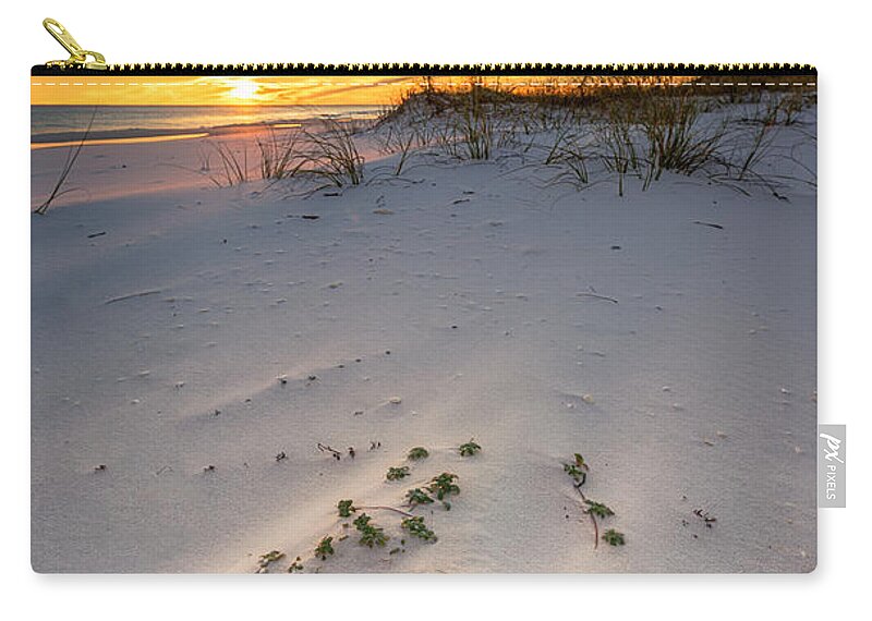Florida Zip Pouch featuring the photograph Beach Plants at Sunset by Mike Whalen