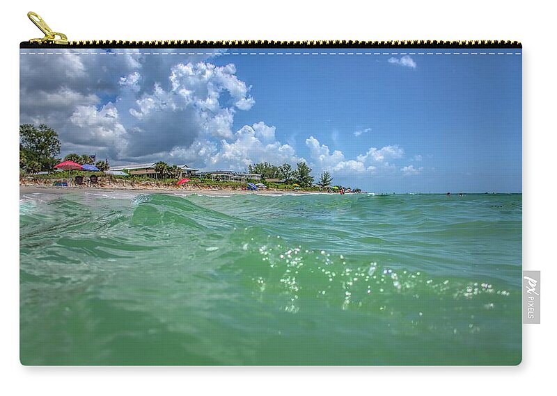 Waves Zip Pouch featuring the photograph Beach Time by Alison Belsan Horton