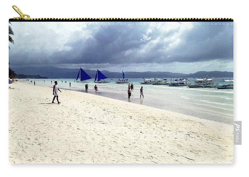 Sailing Zip Pouch featuring the photograph Beach Walk by Dietmar Scherf