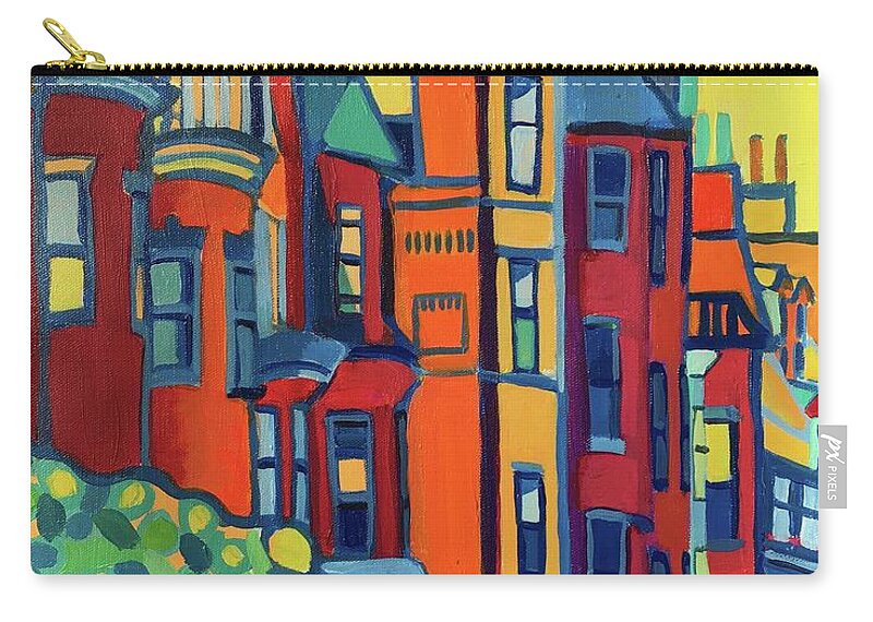 Architecture Carry-all Pouch featuring the painting Beacon Street Back Bay Boston by Debra Bretton Robinson
