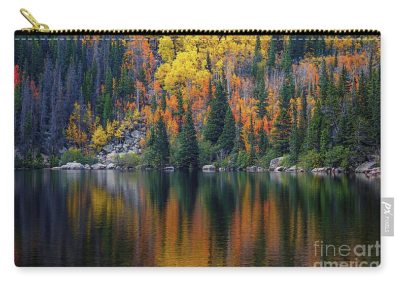 Jon Burch Zip Pouch featuring the photograph Bear Lake Autumn Reflections by Jon Burch Photography