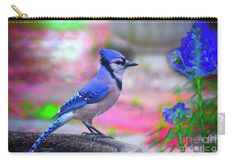 Bird Zip Pouch featuring the photograph Beautiful Blue Jay by Felicia Roth