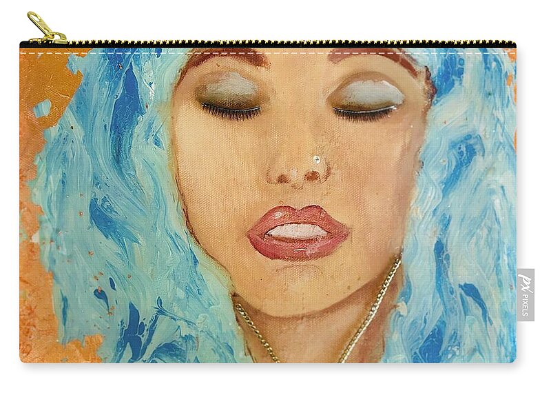 Portrait Zip Pouch featuring the painting Beautiful Dreamer by Kathy Bee
