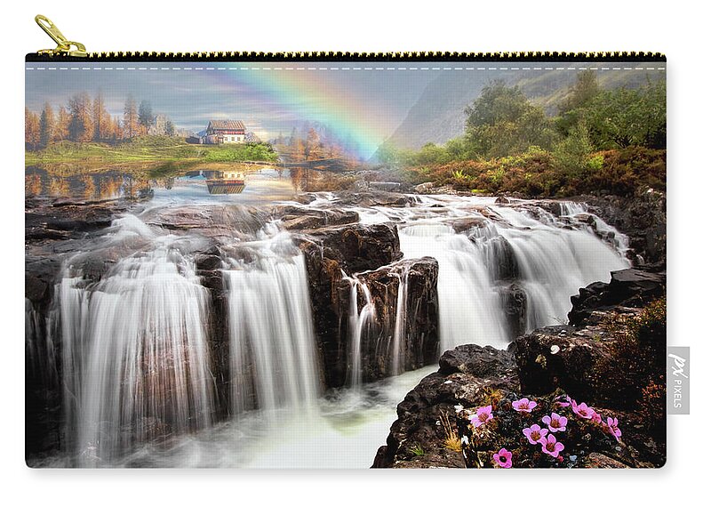 Clouds Zip Pouch featuring the photograph Beautiful Fairy Pools Scotland by Debra and Dave Vanderlaan