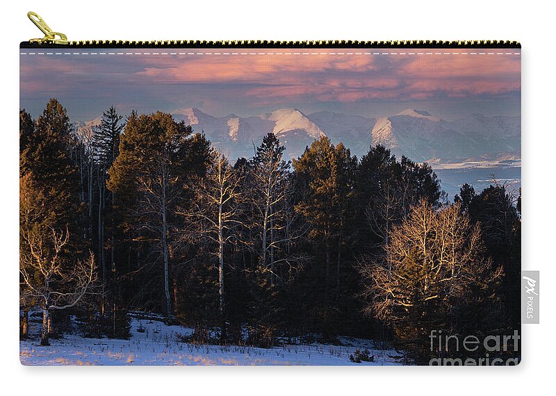 National Forest Zip Pouch featuring the photograph Beautiful Snowy Sangre de Cristo Mountains by Steven Krull