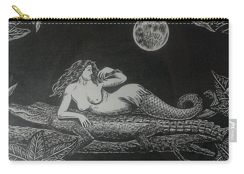 Pen And Ink Zip Pouch featuring the painting Beauty and the Beast by James RODERICK