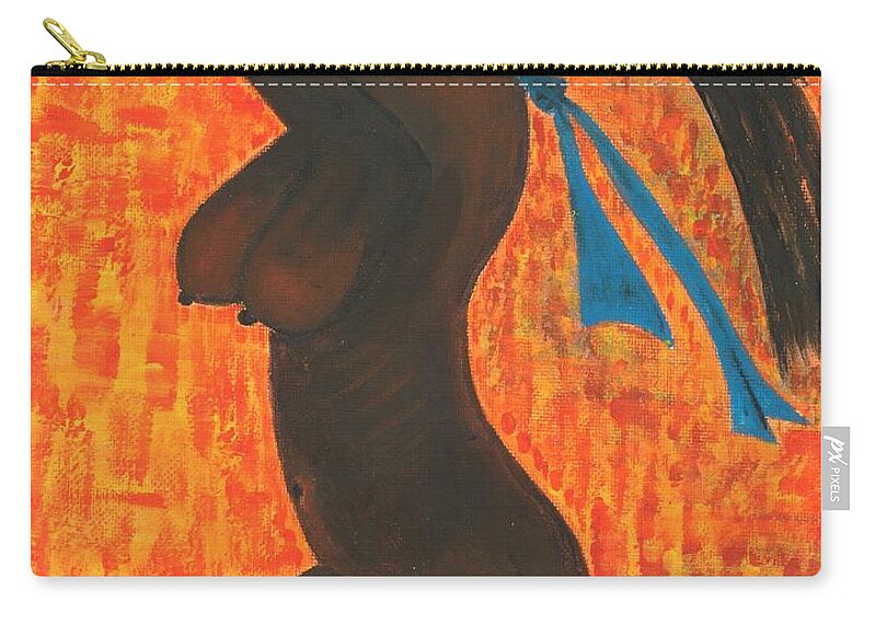 Woman Zip Pouch featuring the painting Beauty and the Beauty by Esoteric Gardens KN