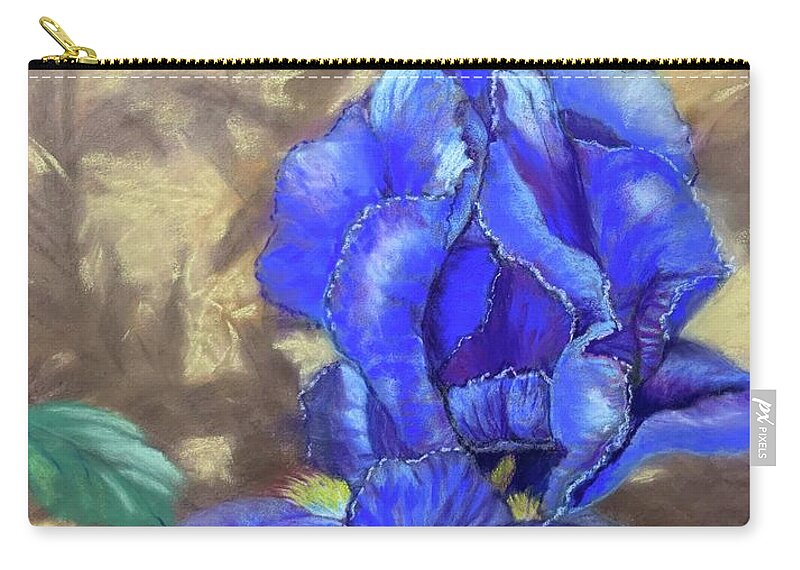 Iris Zip Pouch featuring the painting Beauty in the Shadows by Jan Chesler