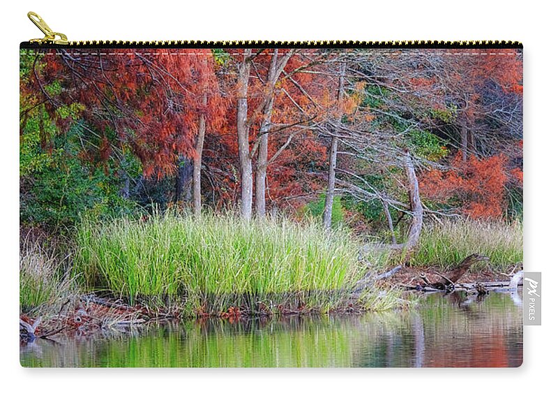 Beavers Bend Fall Foliage Zip Pouch featuring the photograph Beavers Bend Fall Foliage by Robert Bellomy