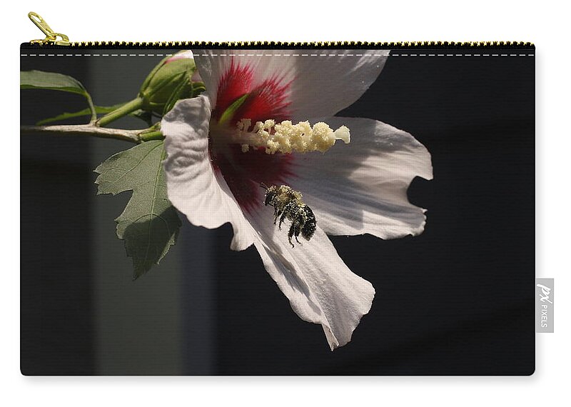 Nature Carry-all Pouch featuring the digital art Bee pollen collector by Kathleen Illes