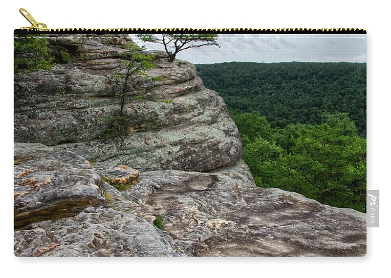 View Zip Pouch featuring the photograph Bee Rock Overlook 3 by Phil Perkins