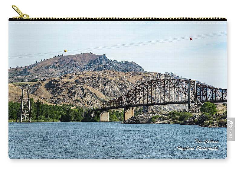 Beebe Bridges Over The Columbia Carry-all Pouch featuring the photograph Beebe Bridges over the Columbia by Tom Cochran