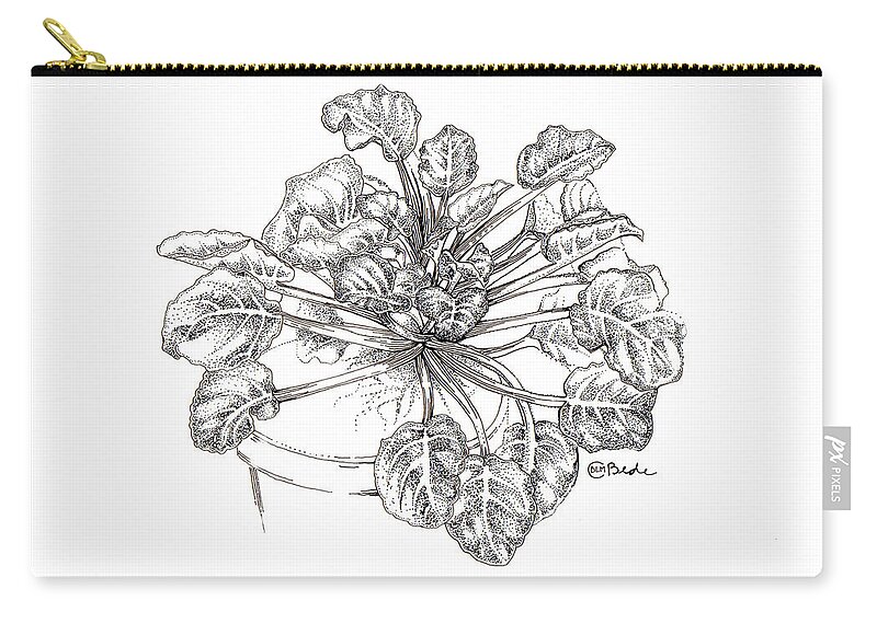 African Violet Zip Pouch featuring the drawing Before I Was Free by Catherine Bede