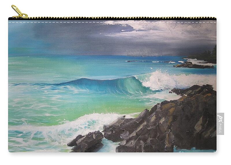 Rocks Zip Pouch featuring the painting Before the Storm by Almeta Lennon