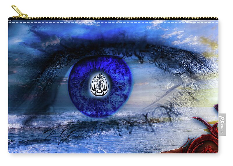 Blue Eyes Zip Pouch featuring the digital art Behind Blue Eyes by Michael Damiani