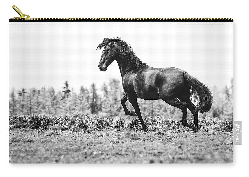 Photographs Zip Pouch featuring the photograph Believe III - Horse Art by Lisa Saint