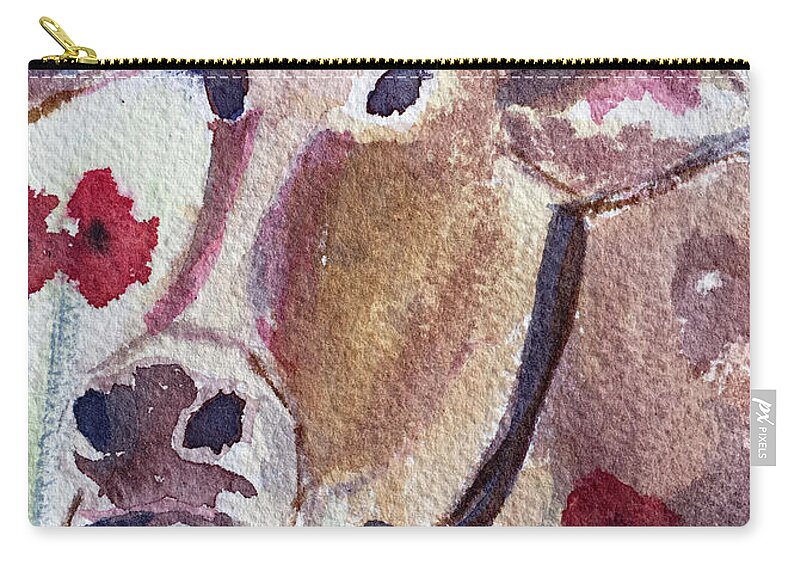 Watercolor Zip Pouch featuring the painting Belle by Roxy Rich