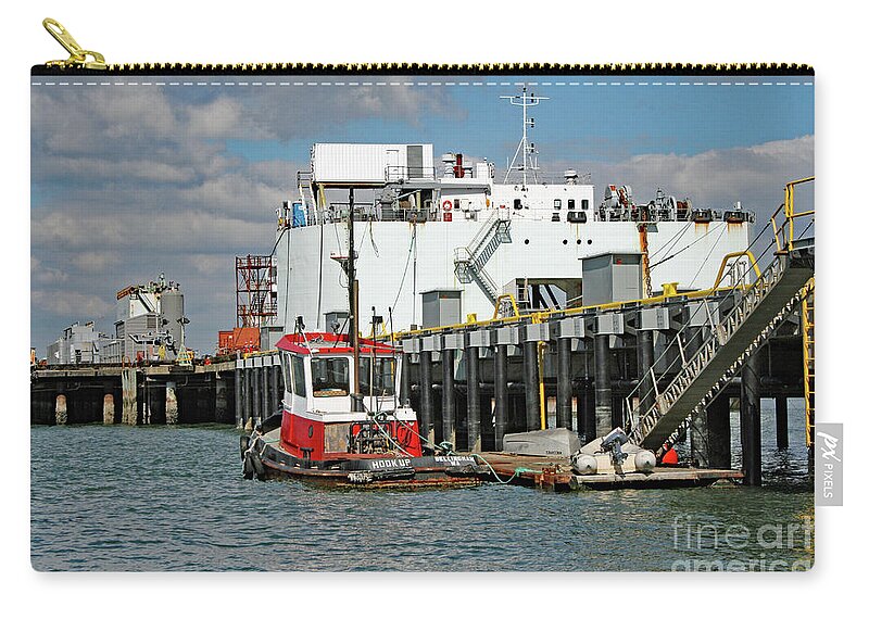 Bellingham Tug Boat Hook Up By Norma Appleton Zip Pouch featuring the photograph Bellingham Tug Boat Hook Up by Norma Appleton