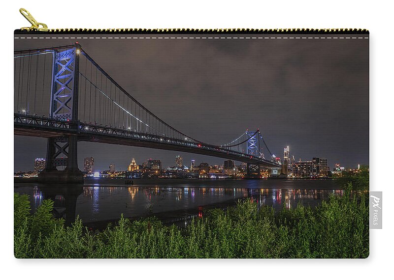 Bridge Carry-all Pouch featuring the photograph Ben Franklin Bridge From Cooper's Poynt by Kristia Adams