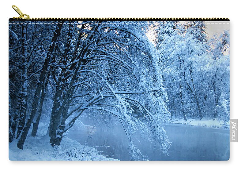 Yosemite River Zip Pouch featuring the photograph Bending branches by Leslie Struxness