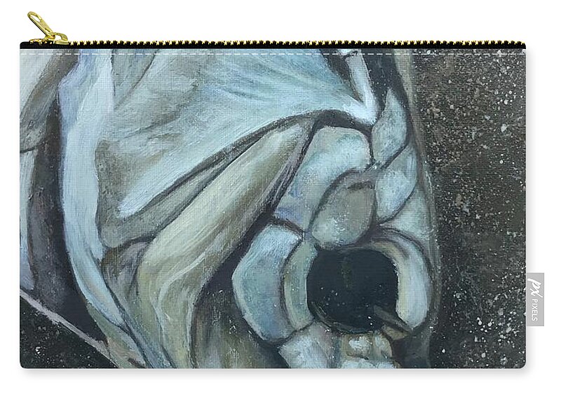 Fish Zip Pouch featuring the painting Bennett Beach by M Bellavia
