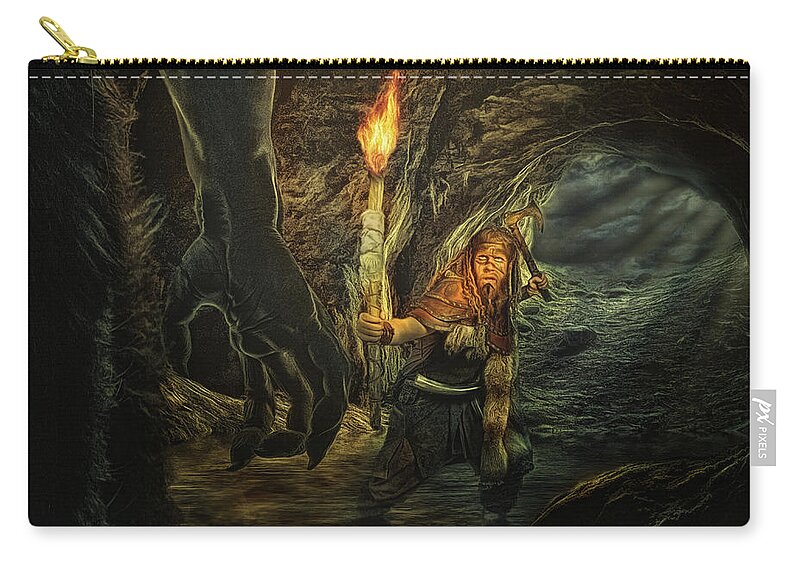 Beowulf Carry-all Pouch featuring the digital art Beowulf by Brad Barton