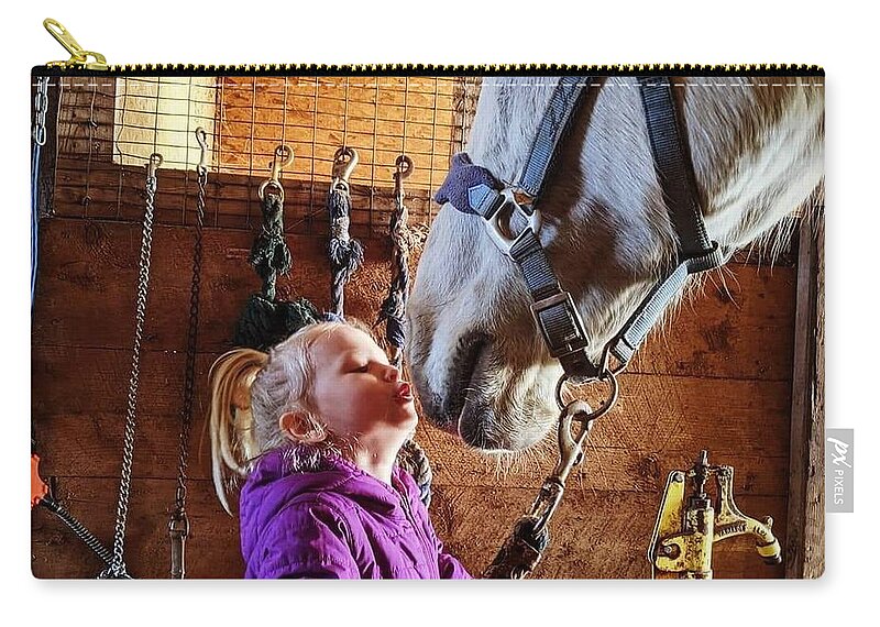 Child Horse Zip Pouch featuring the photograph Best Friends by Stephanie Moore