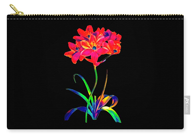 Black Zip Pouch featuring the photograph Bethlehem Flowers in Black by Munir Alawi
