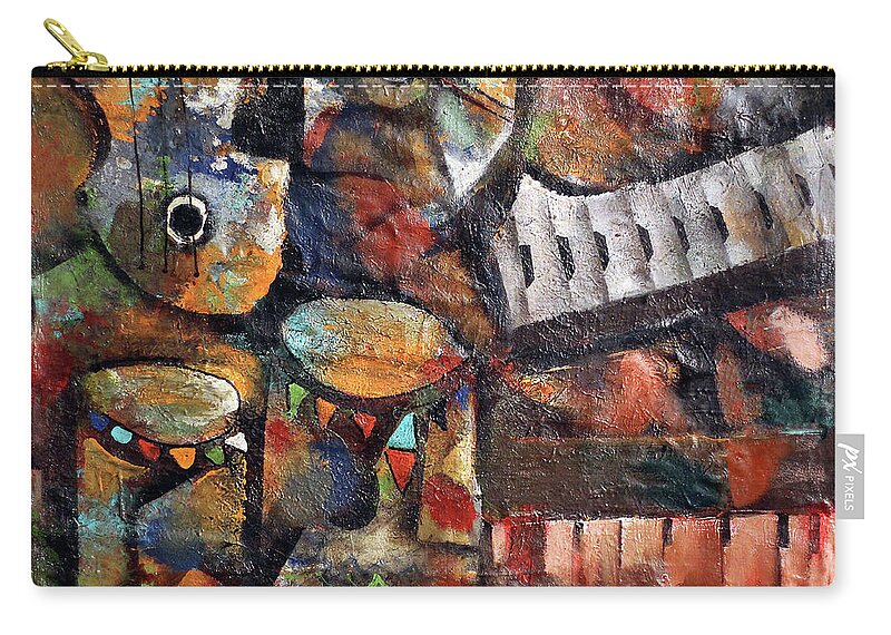 African Art Carry-all Pouch featuring the painting Between The Keys by Peter Sibeko 1940-2013