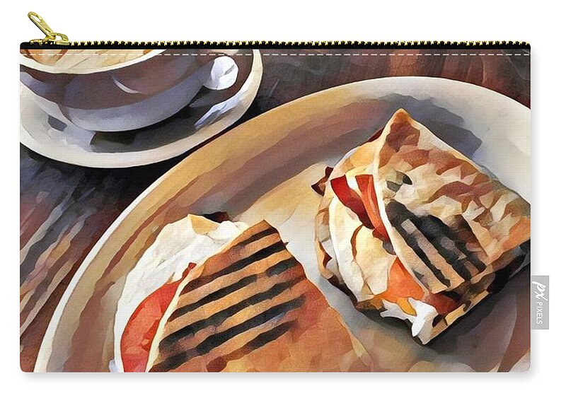  Zip Pouch featuring the photograph Beverly MA Atomic Cafe food by Adam Green