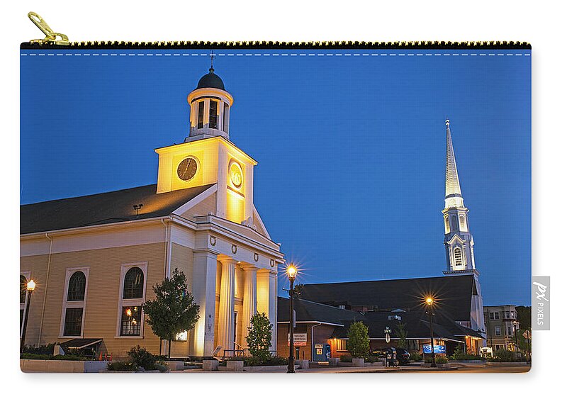 Beverly Zip Pouch featuring the photograph Beverly Massachusetts First Parish Church Unitarian and First Baptist Church Cabot Street by Toby McGuire