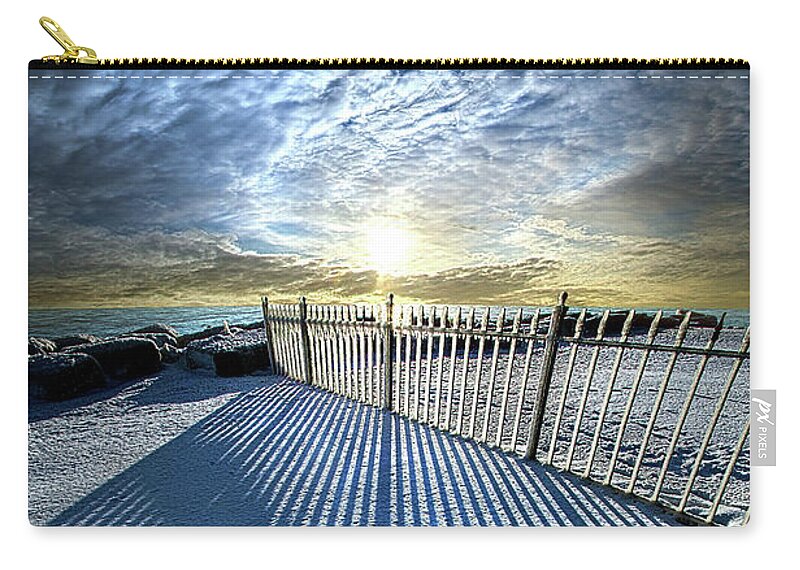 Sun Zip Pouch featuring the photograph Beyond the Reach by Phil Koch