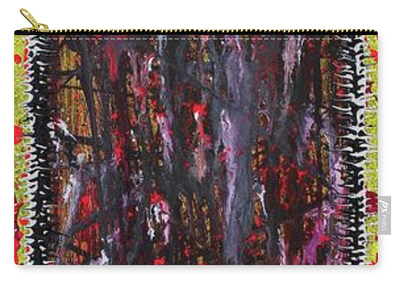  Zip Pouch featuring the painting Beyond The Reflection by Embrace The Matrix