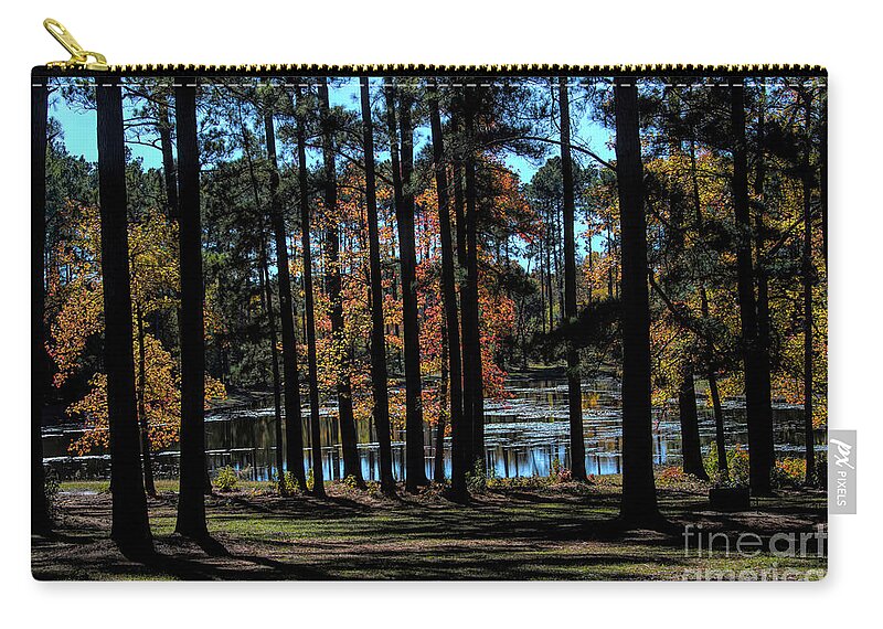 Lindale Zip Pouch featuring the photograph Beyond the Village Square by Diana Mary Sharpton
