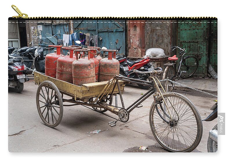 Bicycle cart with propane gas Zip Pouch by Melissa Stukel - Fine Art America