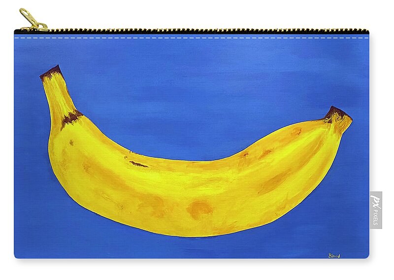 Banana Zip Pouch featuring the painting Big Banana by Thomas Blood
