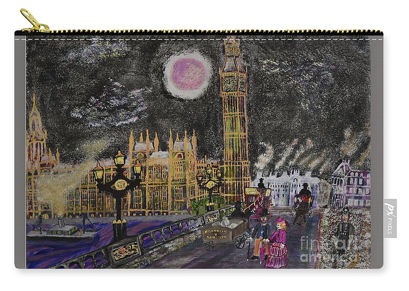 Big Ben Zip Pouch featuring the painting Big Ben 1885 by David Westwood