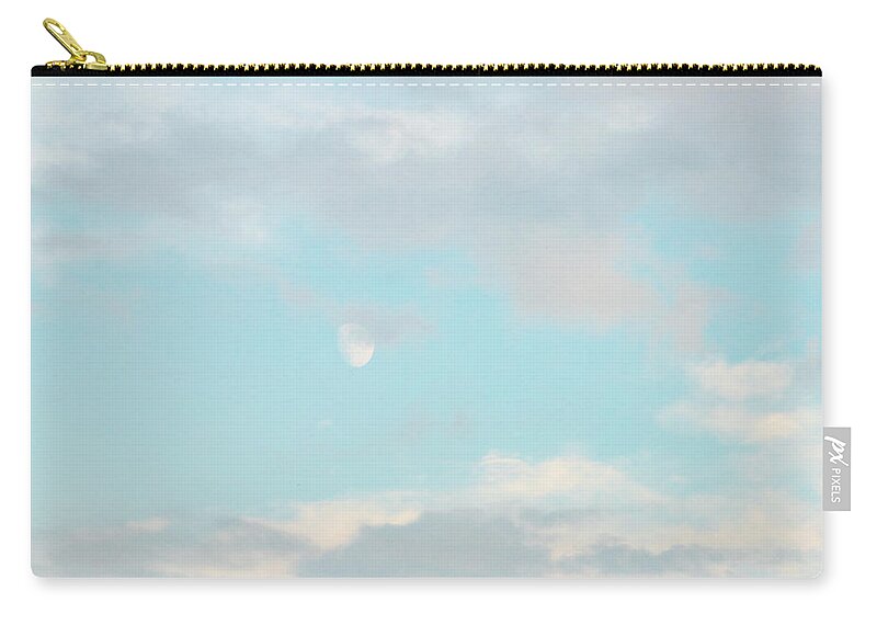 Sky Zip Pouch featuring the photograph Big Blue Moon Sky by Amelia Pearn