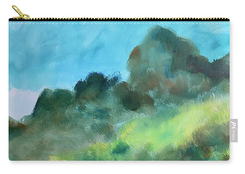 Big Brushwork Zip Pouch featuring the painting Big Brush Mountain by Suzanne Giuriati Cerny