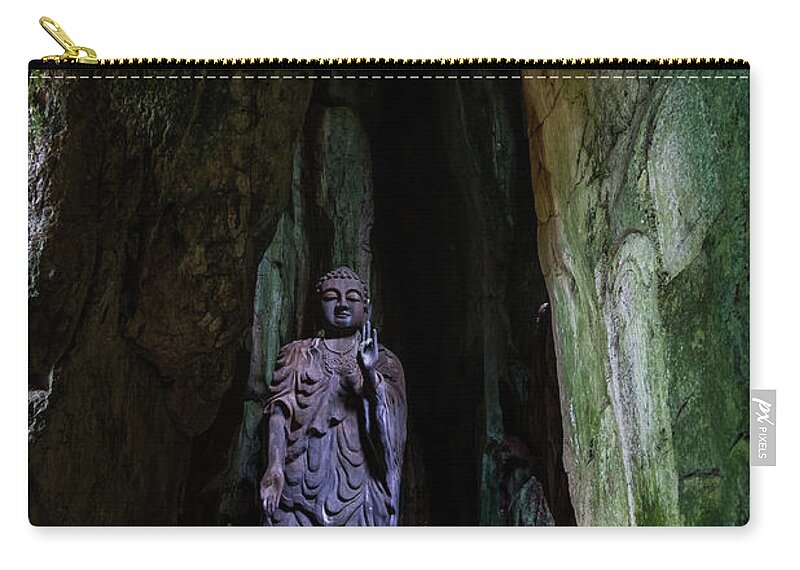 Ancient Carry-all Pouch featuring the photograph Big Buddha Inside Marble Mountain by Arj Munoz