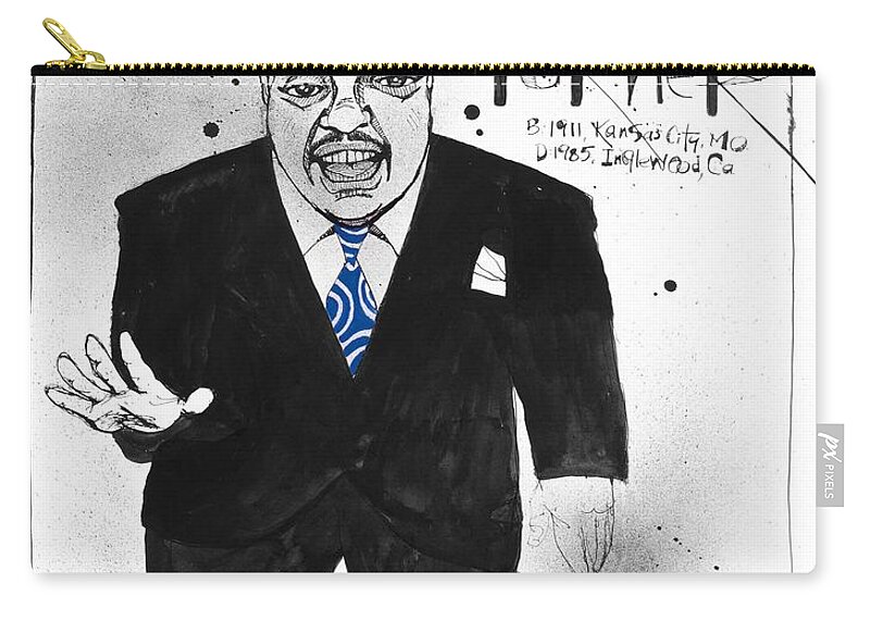  Carry-all Pouch featuring the drawing Big Joe Turner by Phil Mckenney