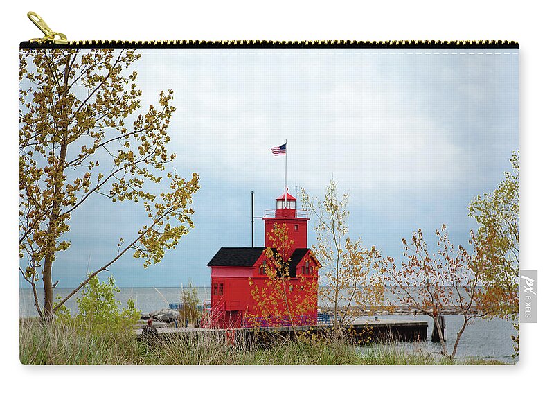 Big Red Lighthouse Carry-all Pouch featuring the photograph Big Red - Holland Harbor Light by Rich S